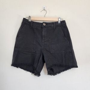 Aerie Raw Hem Dark Gray Linen Blend Lightweight Shorts size XS
